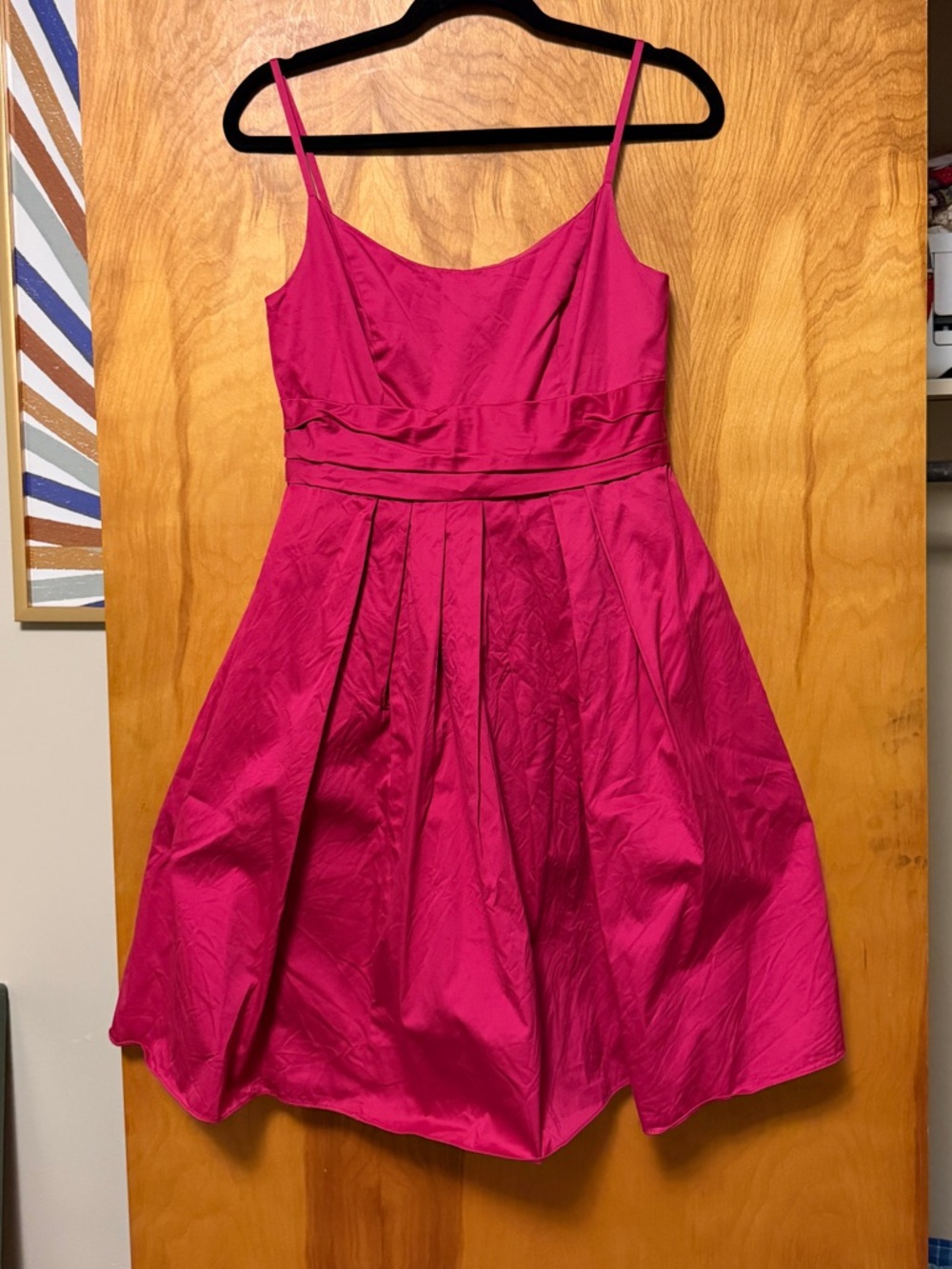 Pink a-line mini fit and flare dress with babydoll top-David’s Bridal